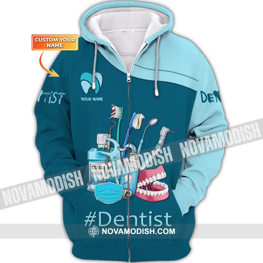 Women Shirt Dental Dentist Hoodie Sportwear Zipper / S T-Shirt