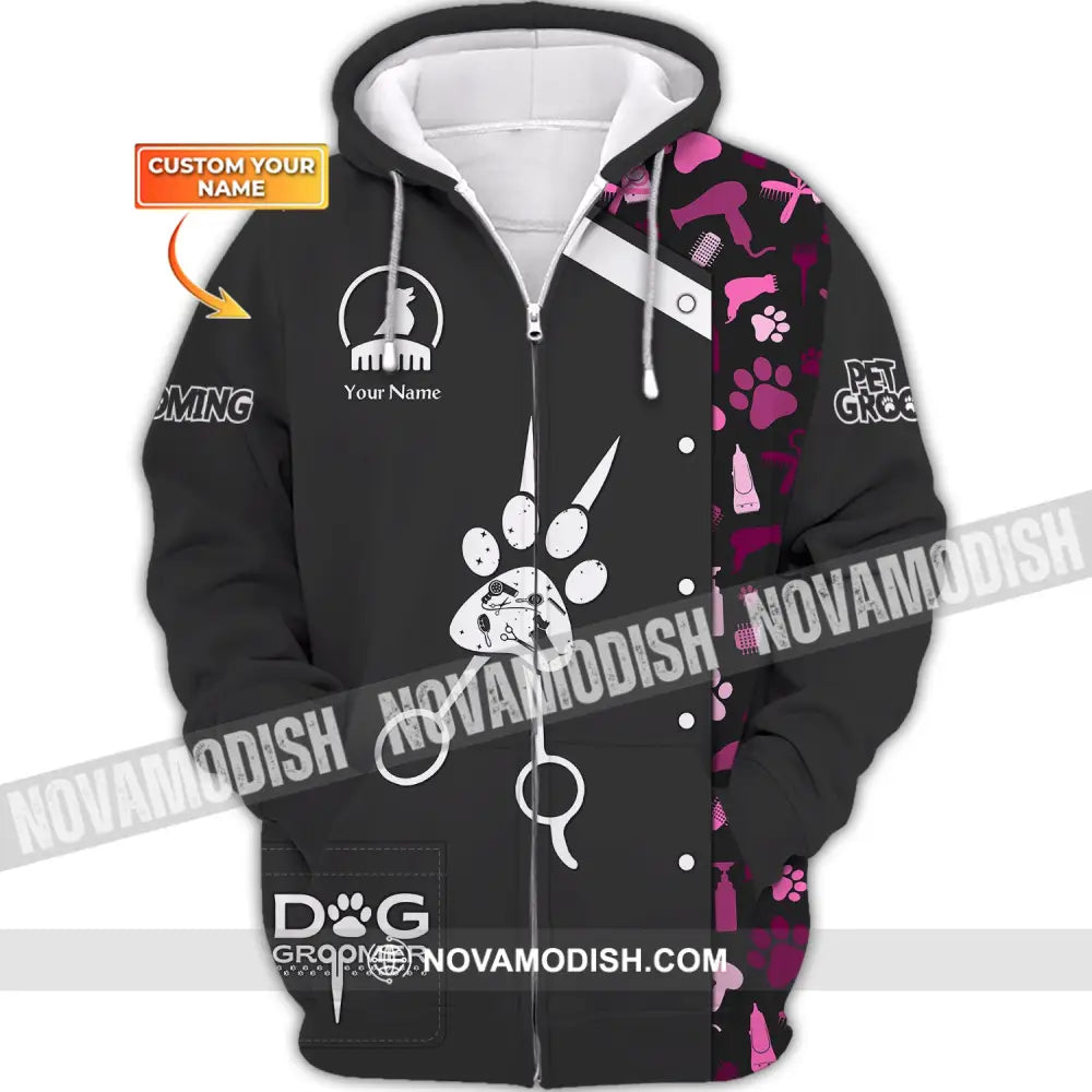 Women Shirt Groomer Life Pet Grooming Sportwear Zipper Hoodie / S T-Shirt