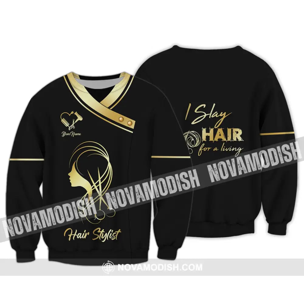 Women Shirt Hair Stylist Hairdresser Hoodie Sportwear Long Sleeve / S T-Shirt