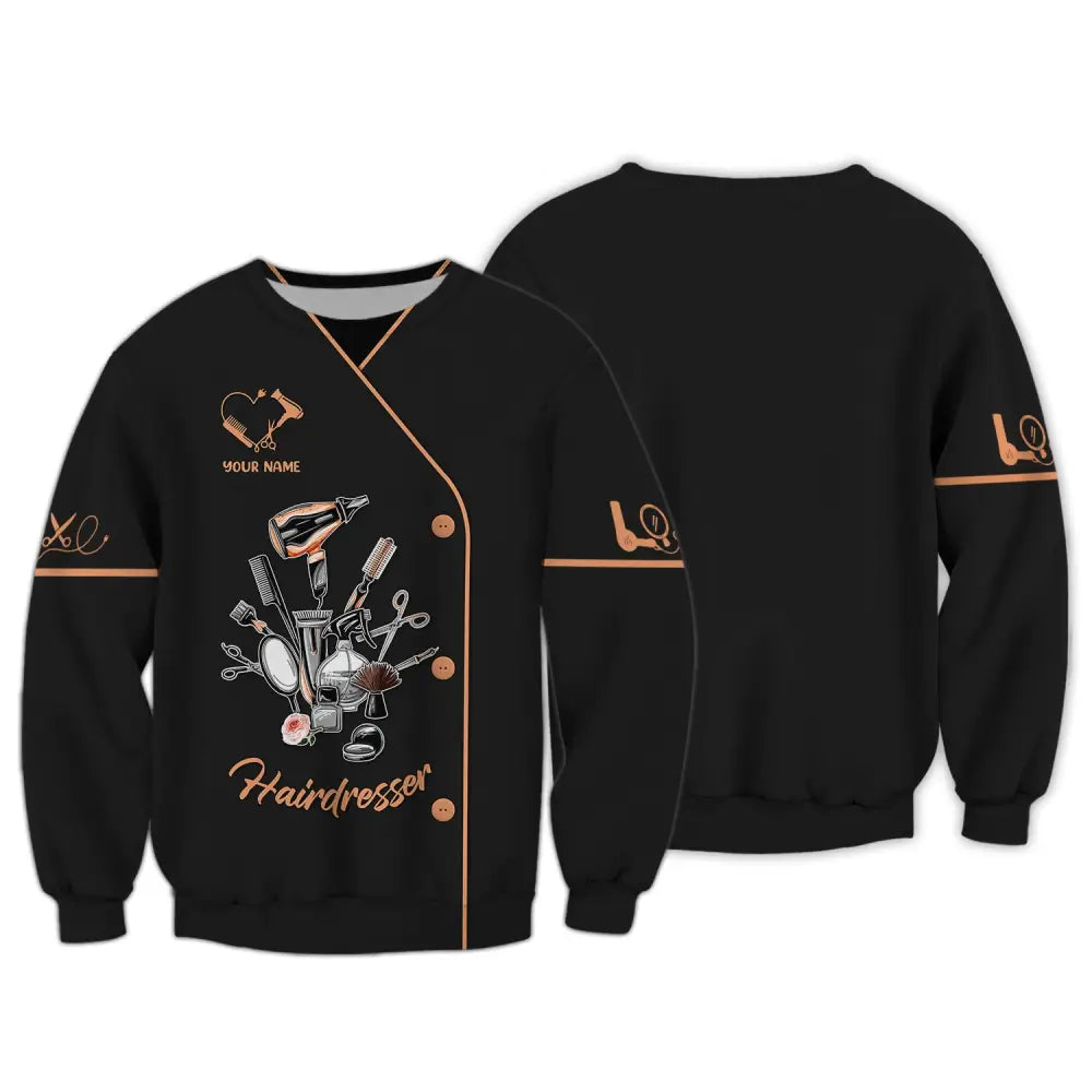 Women Shirt Hair Stylist Hairdresser Hoodie Sportwear Long Sleeve / S T-Shirt