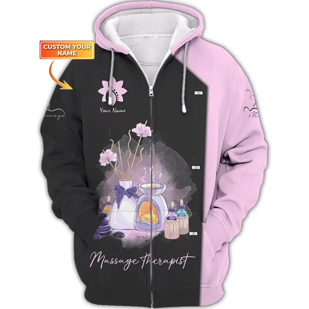 Women Shirt Massage Therapist Sportwear Zipper Hoodie / S T-Shirt