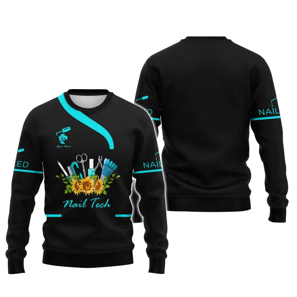 Women Shirt Nail Technician Hoodie Tech Sportwear T-Shirt