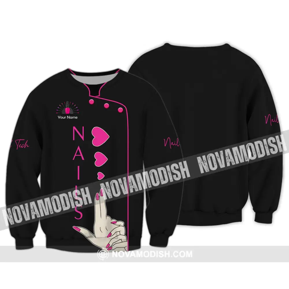 Women Shirt Nail Technician Hoodie Tech Sweater Long Sleeve / S T-Shirt