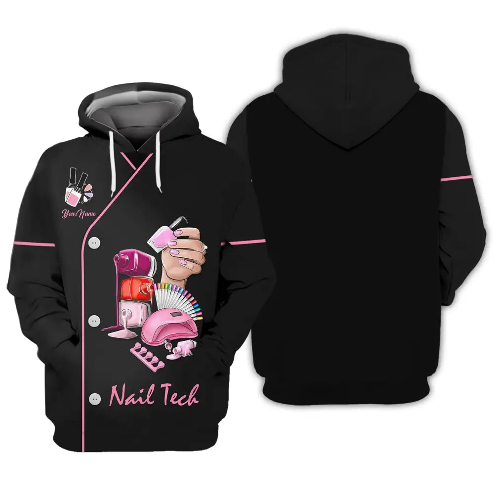 Women Shirt Nail Technician Tech Hoodie Sportwear / S T-Shirt