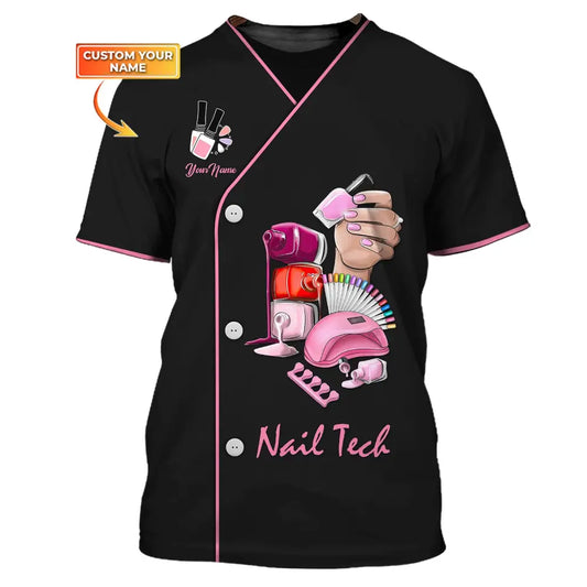 Women Shirt Nail Technician Tech Hoodie Sportwear T-Shirt / S