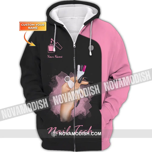 Women Shirt Nail Technician Tech Sportwear Zipper Hoodie / S T-Shirt