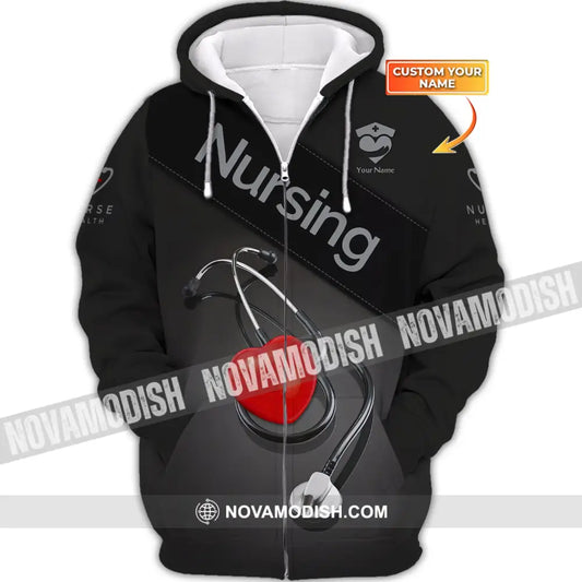 Women Shirt Nurse Life Nursing Hoodie Sportwear Zipper / S T-Shirt