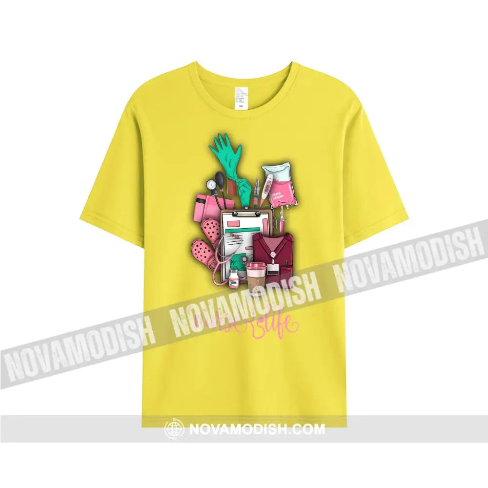 Women Shirt Nurse Life Nursing T-Shirt T-Shirt / Yellow S