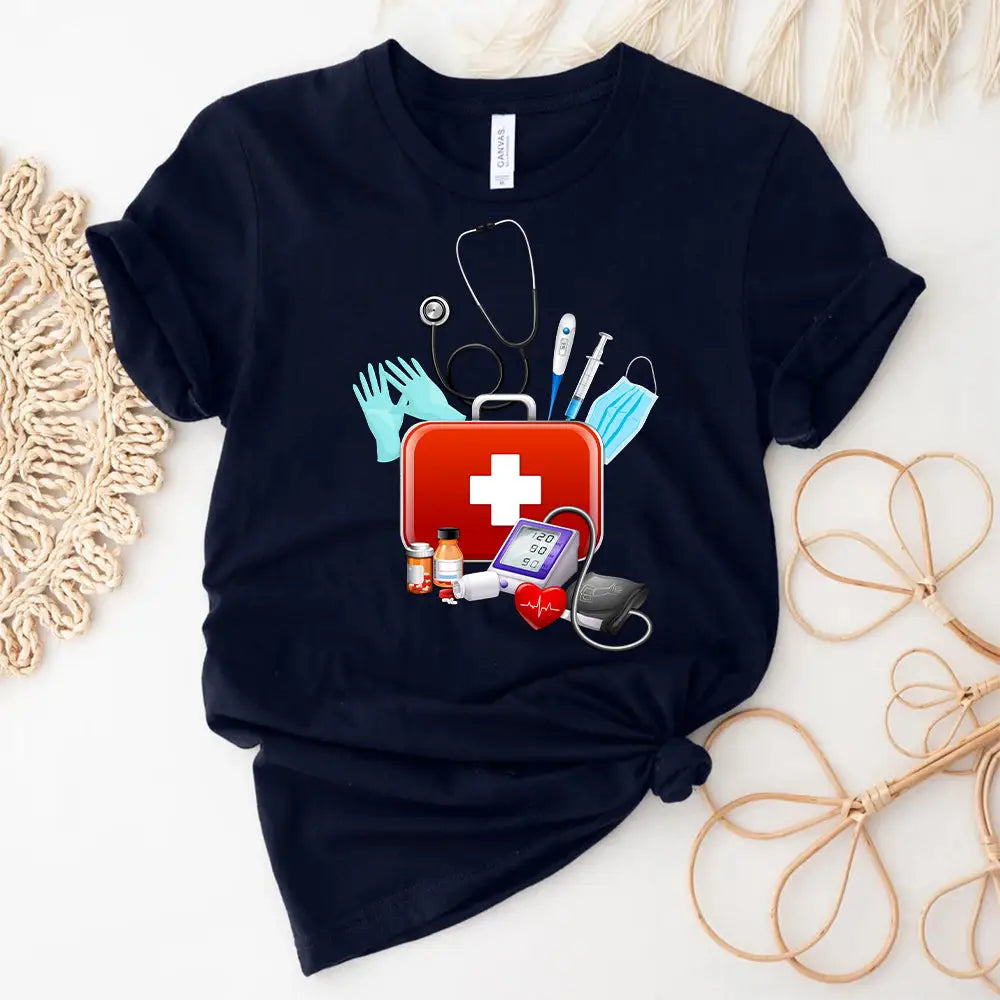 Women Shirt Nursing T-Shirt For Nurses T-Shirt / Dark Blue S