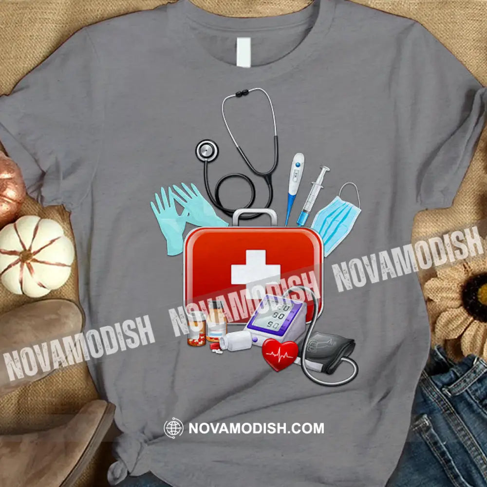 Women Shirt Nursing T-Shirt For Nurses T-Shirt / Gray S