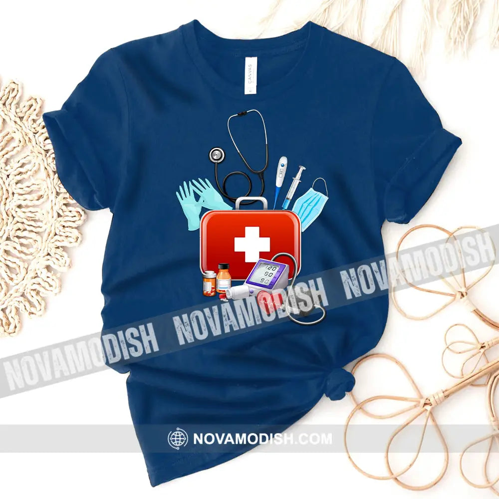 Women Shirt Nursing T-Shirt For Nurses T-Shirt / Navy Blue S