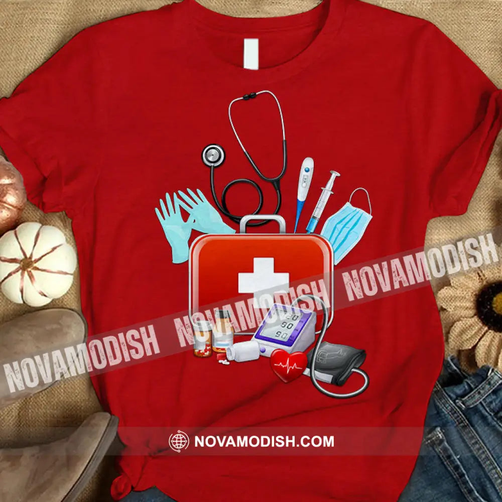 Women Shirt Nursing T-Shirt For Nurses T-Shirt / Red S