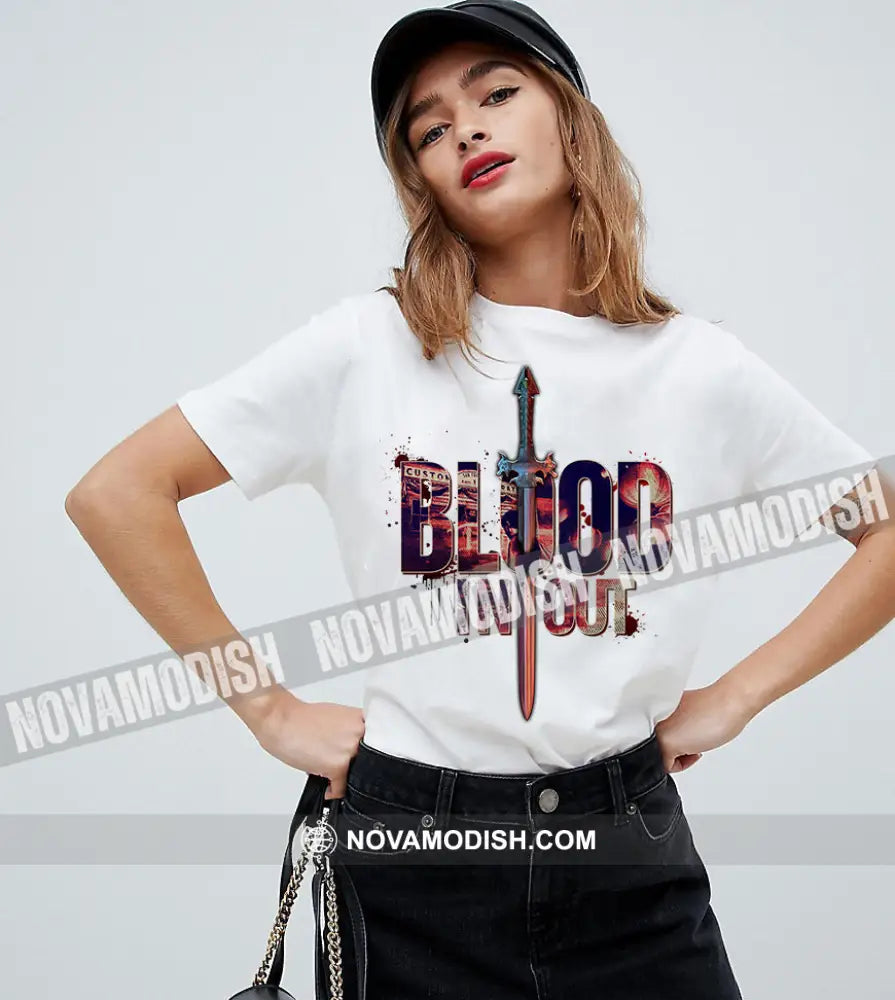 Women T-Shirt Long Sleeve Shirt Warrior T-Shirt Blood In Out Gift For