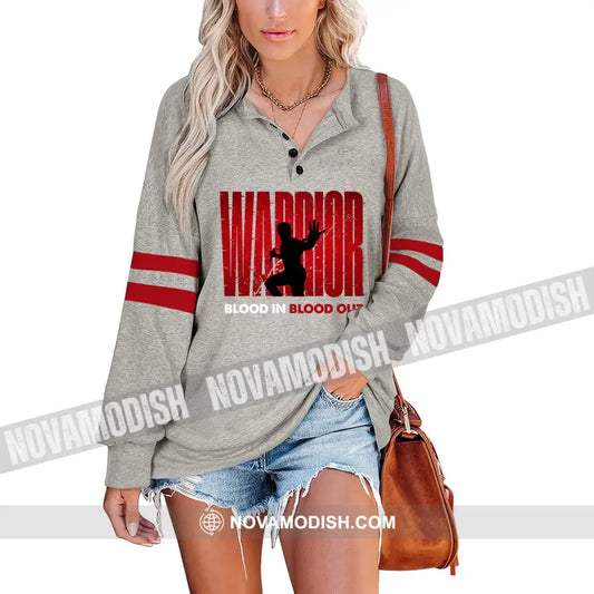 Women T-Shirt Long Sleeve Shirt Warrior T-Shirt Blood In Out Gift For