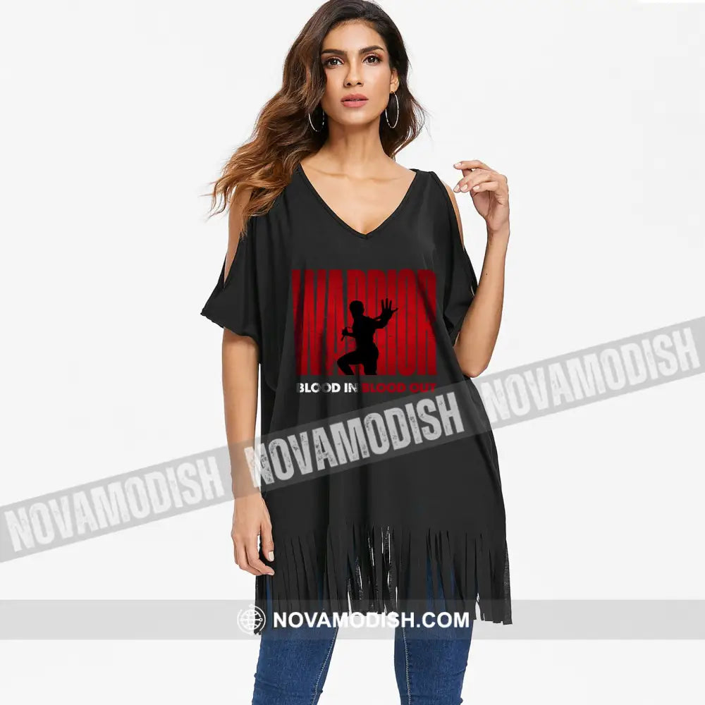 Women T-Shirt Long Sleeve Shirt Warrior T-Shirt Blood In Out Gift For