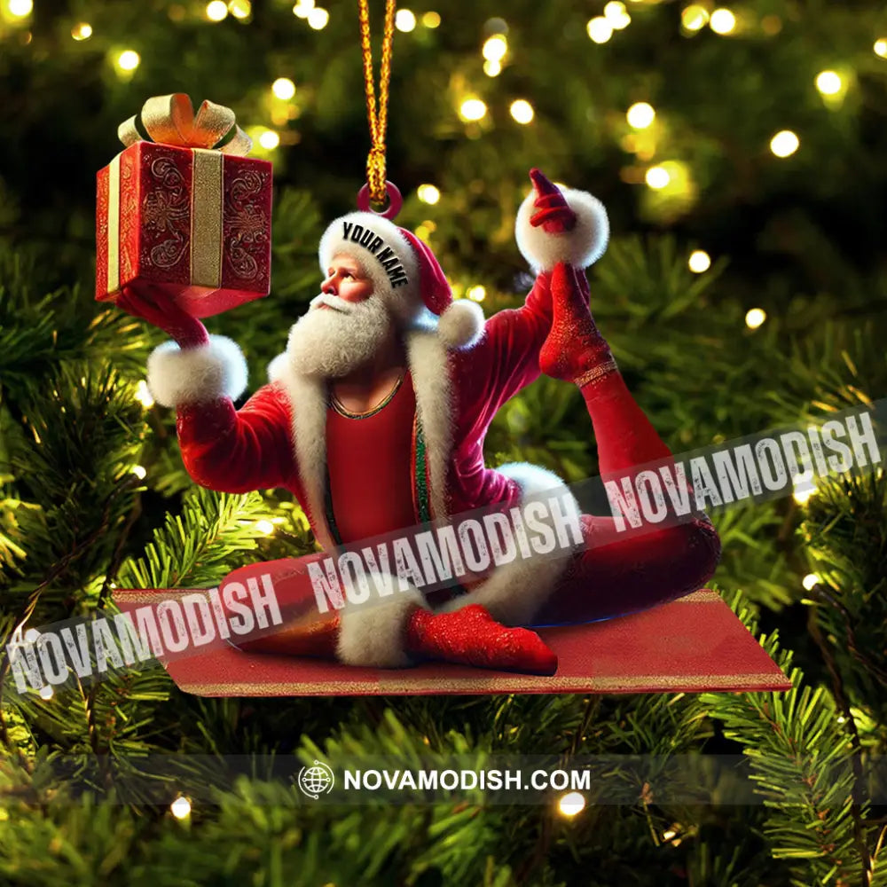 Yoga Santa Christmas Home Decor Ornament Personalized