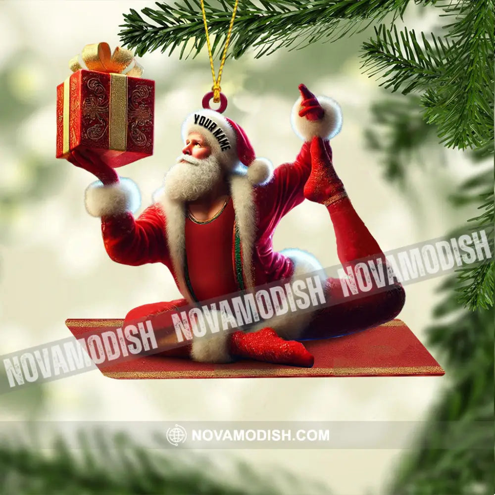 Yoga Santa Christmas Home Decor Ornament Personalized